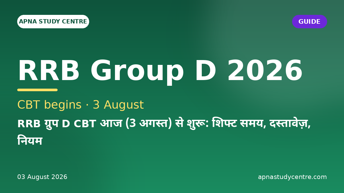 RRB Group D CBT Starts Today (3 Aug): Shift Timing, Documents, Rules